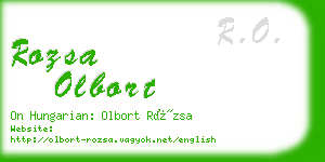 rozsa olbort business card